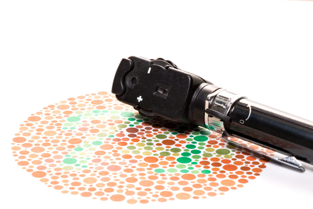 Color Blindness 7 color blind test and ophthalmoscope