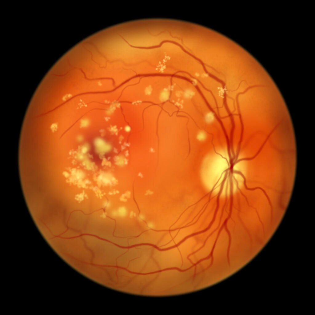 What Are Drusen? These Yellow Spots Can Contribute to AMD 2 Macular drusen medical photo